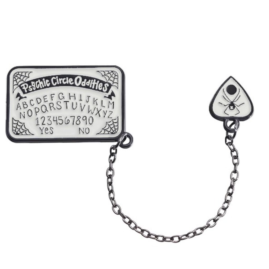 Ouija Board W/Attached Planchette Oil Dripped Enamel Pin Lapel Pin Brooch Nwt